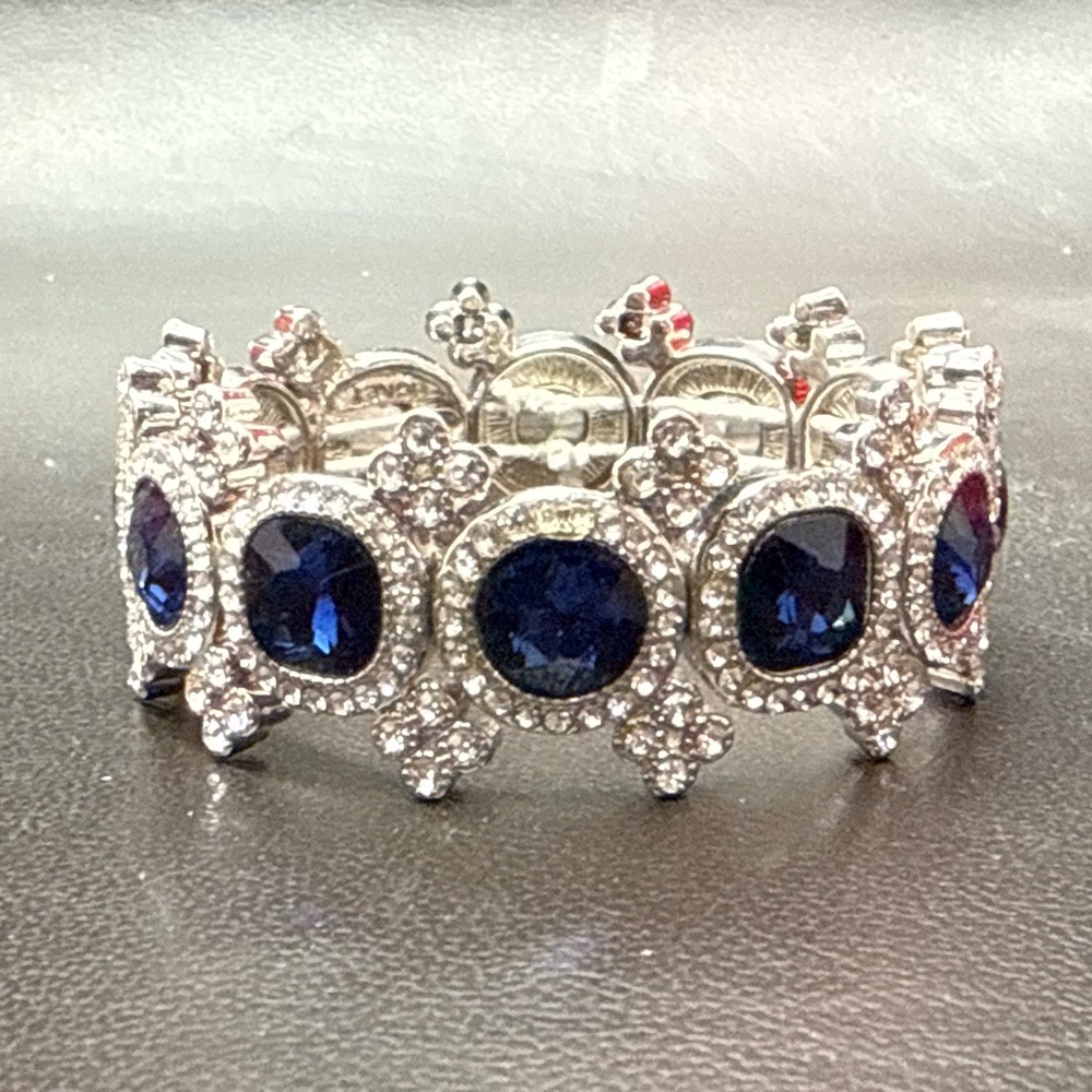 Elegant Silver and Blue Bracelet
